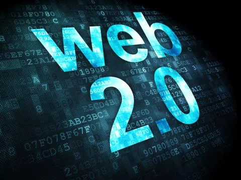 SEO web design concept: Web 2.0 on digital background Ilustración de archivo