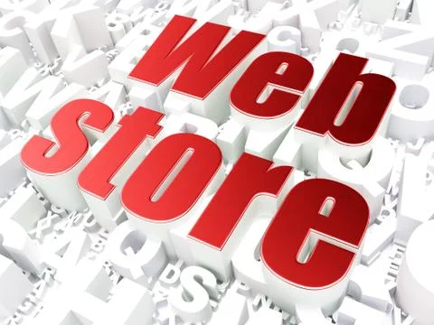 SEO web design concept: Web Store on alphabet background Illustrazione stock
