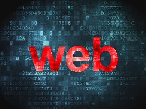 SEO web design concept: Web on digital background Ilustración de archivo