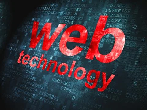 SEO web design concept: Web Technology on digital background Ilustración de archivo