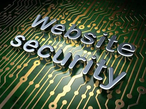 SEO web design concept: Website Security on circuit board background Stock Illustration