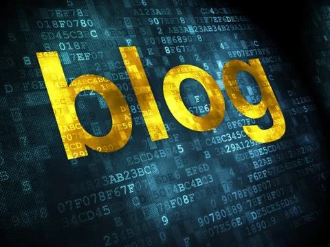 SEO web development concept: Blog on digital background Stock Illustration