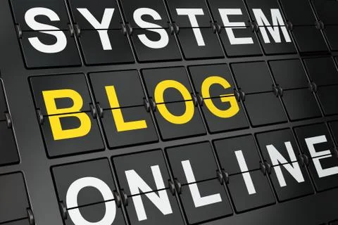 SEO web development concept: Blog on airport board background イラスト素材