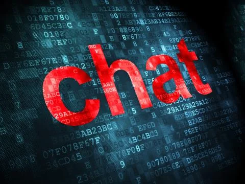 SEO web development concept: Chat on digital background Ilustración de archivo