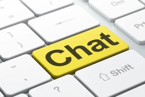 SEO web development concept: Chat on computer keyboard backgroun イラスト素材