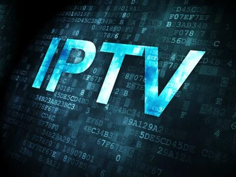 SEO web development concept: IPTV on digital background Ilustración de archivo