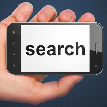 SEO web development concept: Search on smartphone 스톡 일러스트