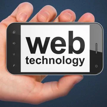 SEO web development concept: smartphone with Web Technology Stock Illustration