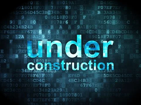 SEO web development concept: Under Construction on digital backg 스톡 일러스트