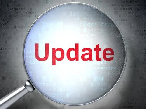 SEO web development concept: Update with optical glass イラスト素材