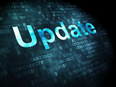 SEO web development concept: Update on digital background Ilustración de archivo