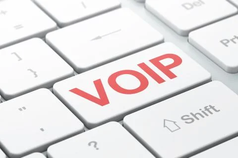 SEO web development concept: VOIP on computer keyboard background 스톡 일러스트