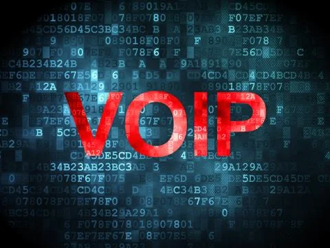 SEO web development concept: VOIP on digital background 库存插图