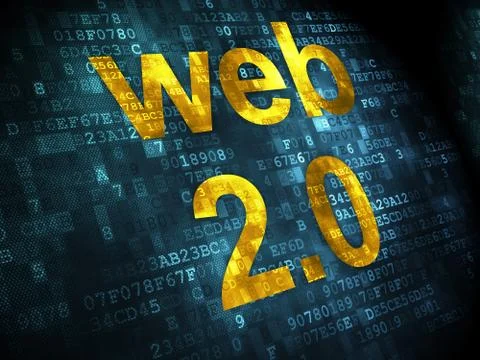 SEO web development concept: Web 2.0 on digital background Illustrazione stock