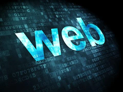SEO web development concept: Web on digital background 스톡 일러스트