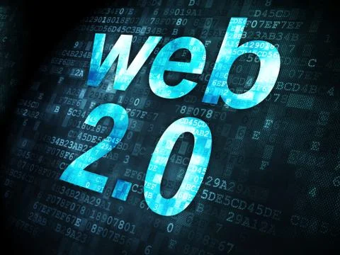 SEO web development concept: Web 2.0 on digital background Ilustración de archivo