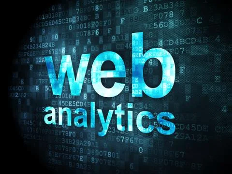 SEO web development concept: Web Analytics on digital background 스톡 일러스트