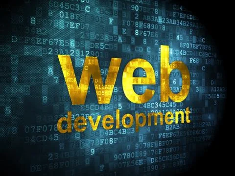 SEO web development concept: Web Development on digital backgrou Ilustración de archivo