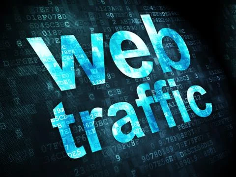 SEO web development concept: Web Traffic on digital background Ilustración de archivo