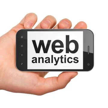 SEO web development concept: Web Analytics on smartphone Illustrazione stock