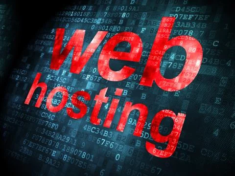 SEO web development concept: Web Hosting on digital background Ilustración de archivo