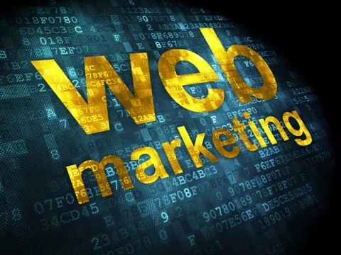 SEO web development concept: Web Marketing on digital background Ilustración de archivo