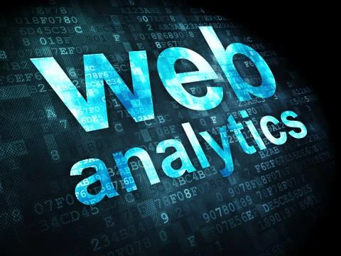 SEO web development concept: Web Analytics on digital background Ilustración de archivo