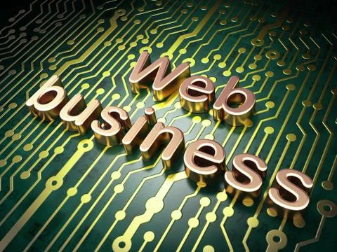 SEO web development concept: Web Business on circuit board backg イラスト素材