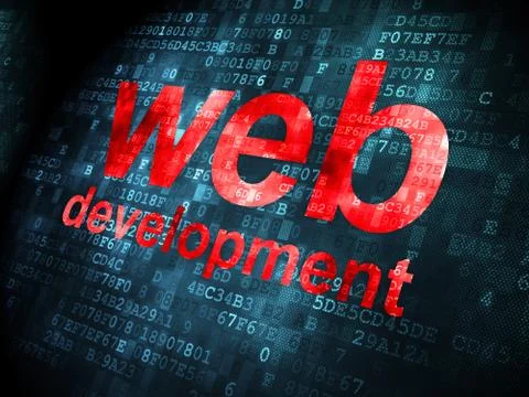 SEO web development concept: Web Development on digital backgrou Ilustración de archivo