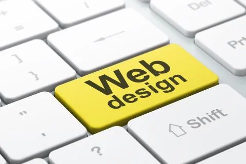 SEO web development concept: Web Design on computer keyboard bac イラスト素材