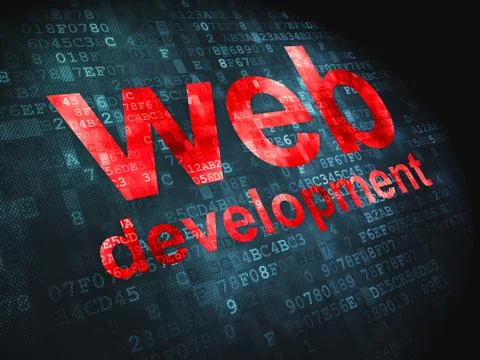 SEO web development concept: Web Development on digital backgrou 库存插图