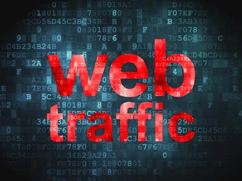 SEO web development concept: Web Traffic on digital background Ilustración de archivo