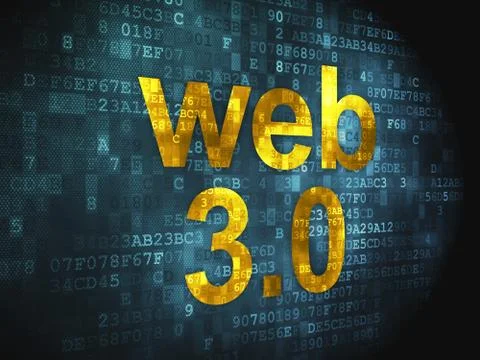SEO web development concept: Web 3.0 on digital background Stock-Illustration