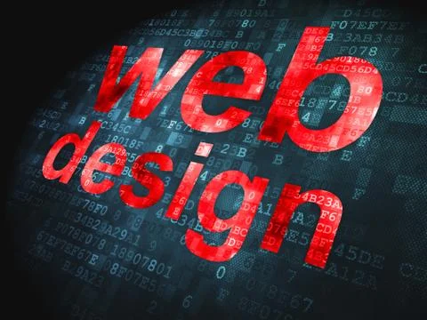 SEO web development concept: Web Design on digital background Ilustración de archivo