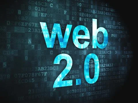 SEO web development concept: Web 2.0 on digital background Ilustración de archivo