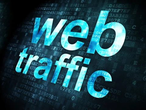 SEO web development concept: Web Traffic on digital background Ilustración de archivo