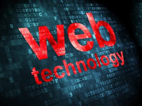 SEO web development concept: Web Technology on digital background 库存插图