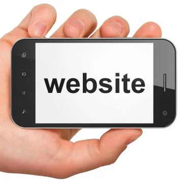 SEO web development concept: Website on smartphone Illustrazione stock