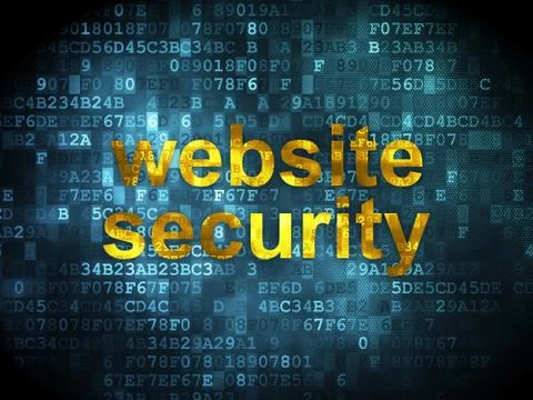 SEO web development concept: Website Security on digital backgro 스톡 일러스트