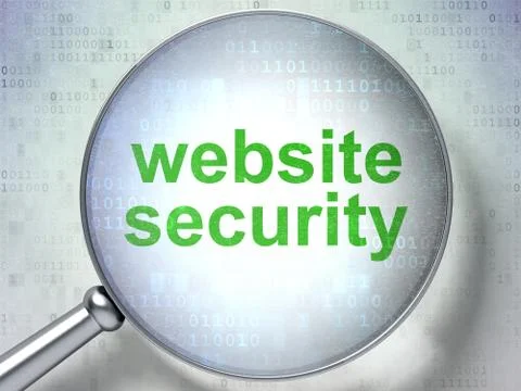 SEO web development concept: Website Security with optical glass Stock Illustration