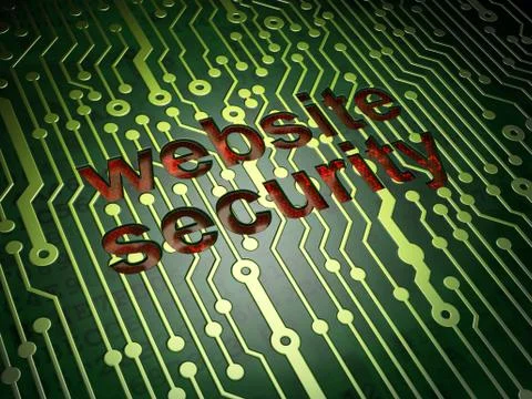 SEO web development concept: Website Security on circuit board b 스톡 일러스트