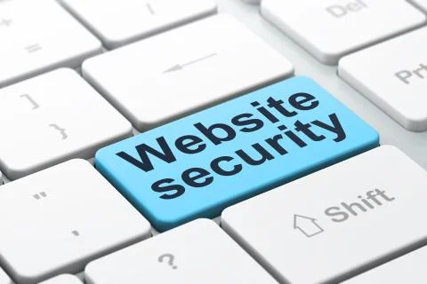 SEO web development concept: Website Security on computer keyboa Illustrazione stock
