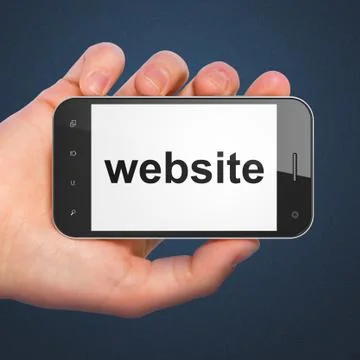 SEO web development concept: Website on smartphone 스톡 일러스트