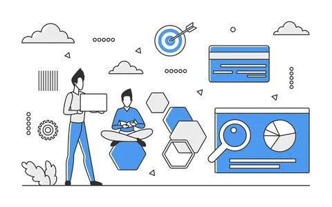 Seo web digital marketing Stock Illustration