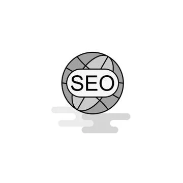Seo Web Icon. Flat Line Filled Gray Icon Vector Stockillustratie