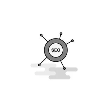 Seo  Web Icon. Flat Line Filled Gray Icon Vector イラスト素材