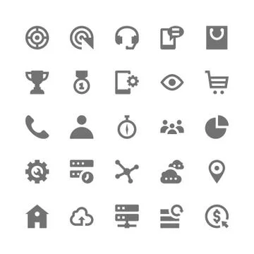SEO Web Optimization Icons Set Stock Illustration