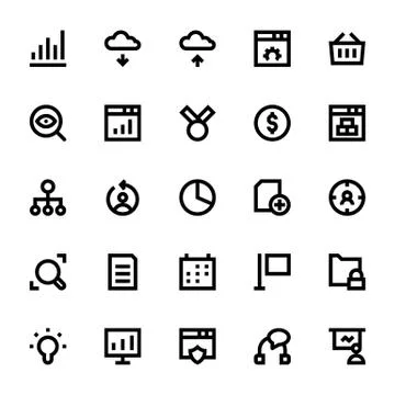 SEO Web Optimization Vector Icons Pack Stock Illustration