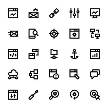 SEO Web Optimization Vector Icons 스톡 일러스트