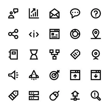 SEO Web Optimization Vector Icons Collection Stock Illustration